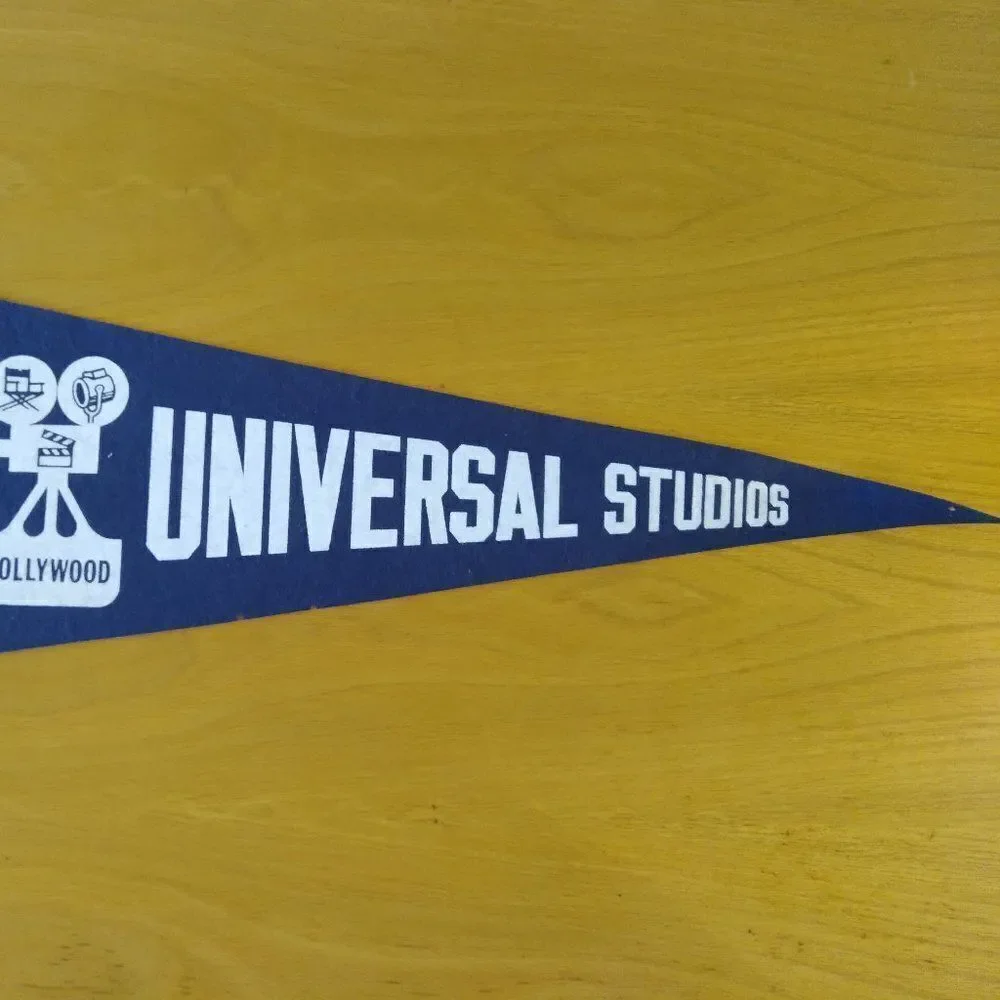 Vintage 60s Hollywood Universal Studios Pennant Flag